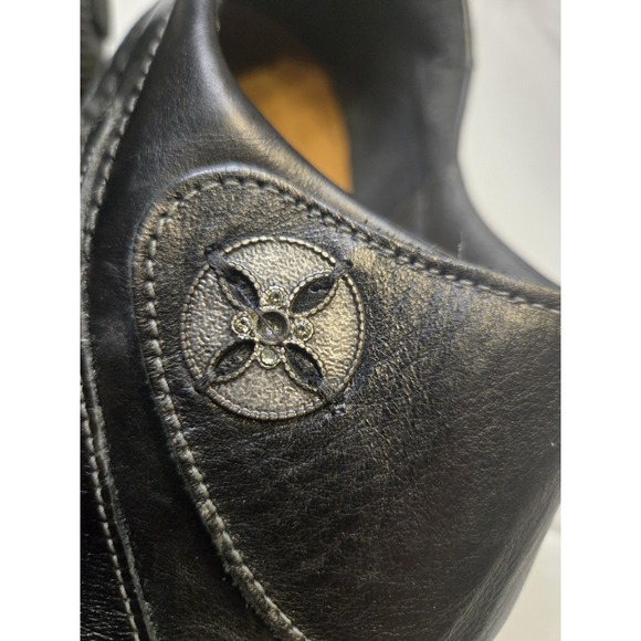 Naot Comfort Slip On Clog Shoes Womens US 9, Black Leather Medallion Hook/Loop - Picture 8 of 9